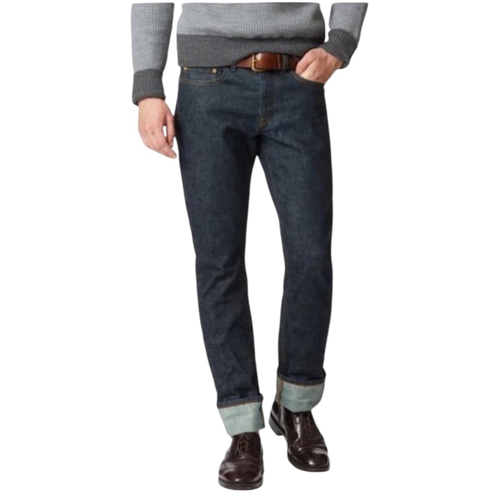 GRAYERS Men's 33 X 32 Edward Dark Rigid Japanese Salvage Denim Button Fly Jeans